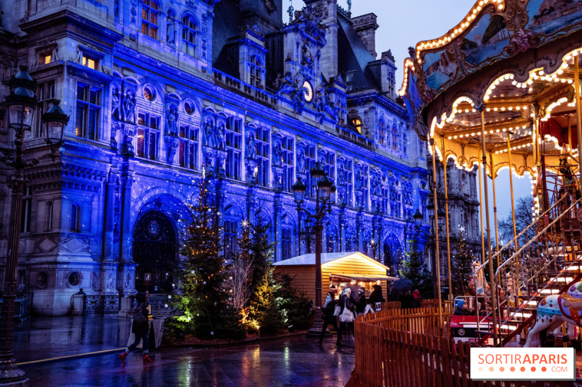 Illuminations et village de Noël sur le Parvis de l'Hôtel de Ville de