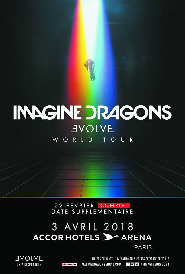 Imagine Dragons en concert à l'Arena Bercy de Paris en février 2018