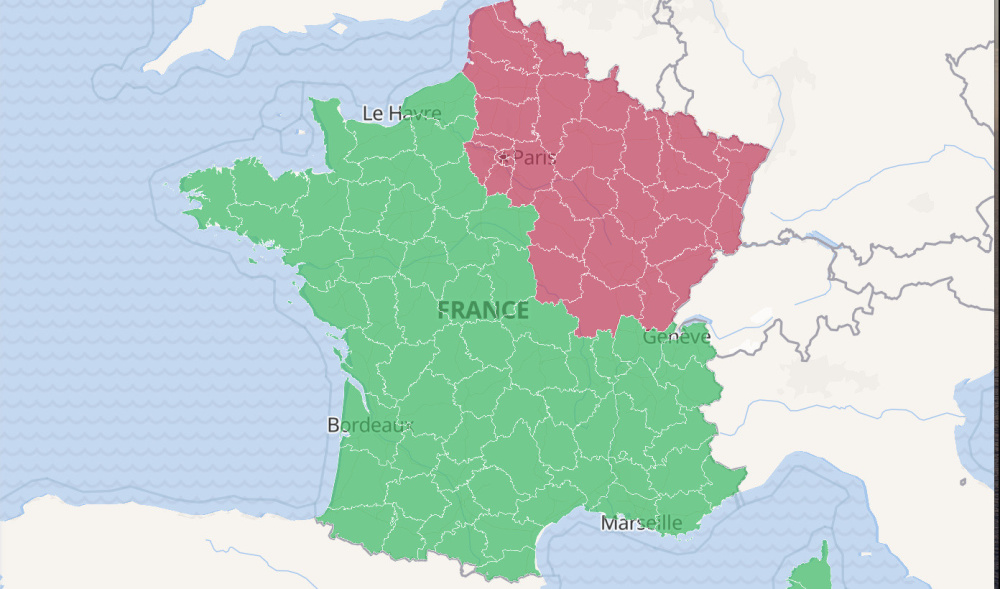 Coronavirus
: Carte du déconfinement par département en France ...