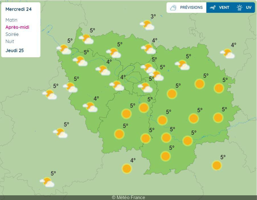 Weather forecast in Paris and Ile-de-France on Tuesday 23 and Wednesday 24 November 2021