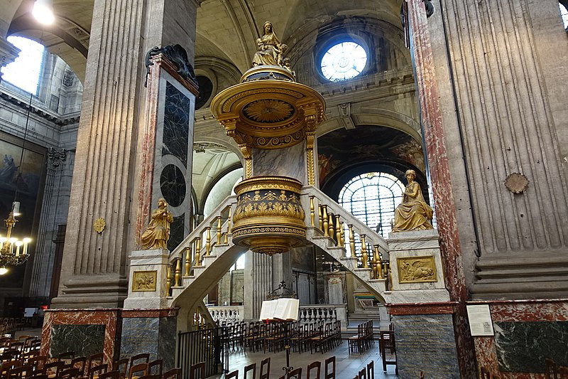The Church of SaintSulpice in the Odéon neighborhood in Paris