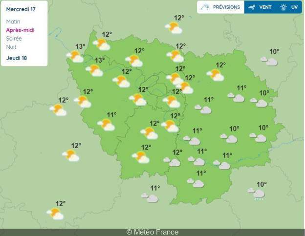 Weather forecast in Paris and Ile-de-France on Wednesday 17 and Thursday 18 November 2021