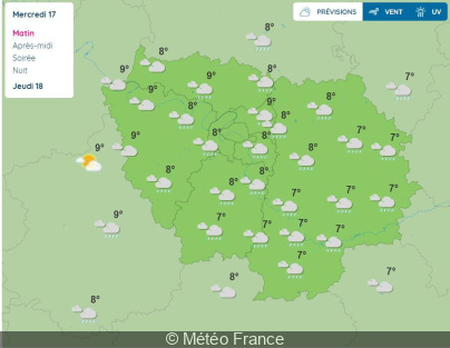 Weather forecast in Paris and Ile-de-France on Tuesday 16 and Wednesday 17 November 2021