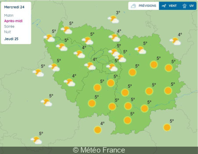 Weather forecast in Paris and Ile-de-France on Tuesday 23 and Wednesday 24 November 2021