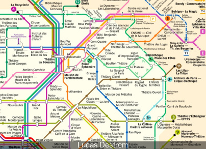 A lovely Paris metro map pins cultural places to support art ...