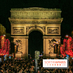 Réveillon du Nouvel an 2020 sur les Champs Élysées, spectacle sur l'Arc de Triomphe à Paris