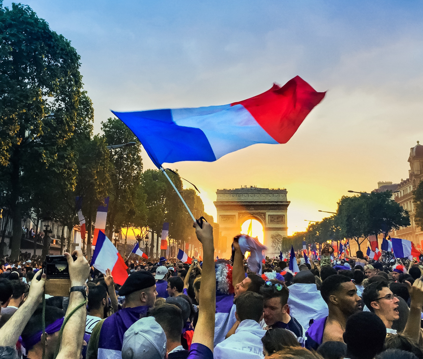 2018 Fifa World Cup The French Team Parades On The Champs Elysees